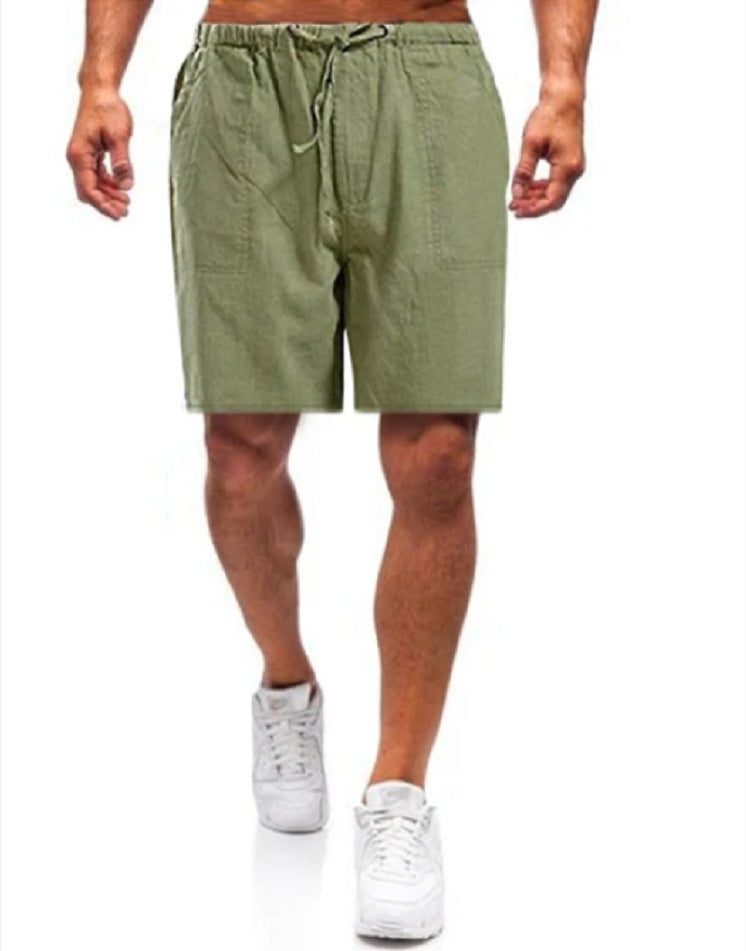 Men's linen large size bag shorts
