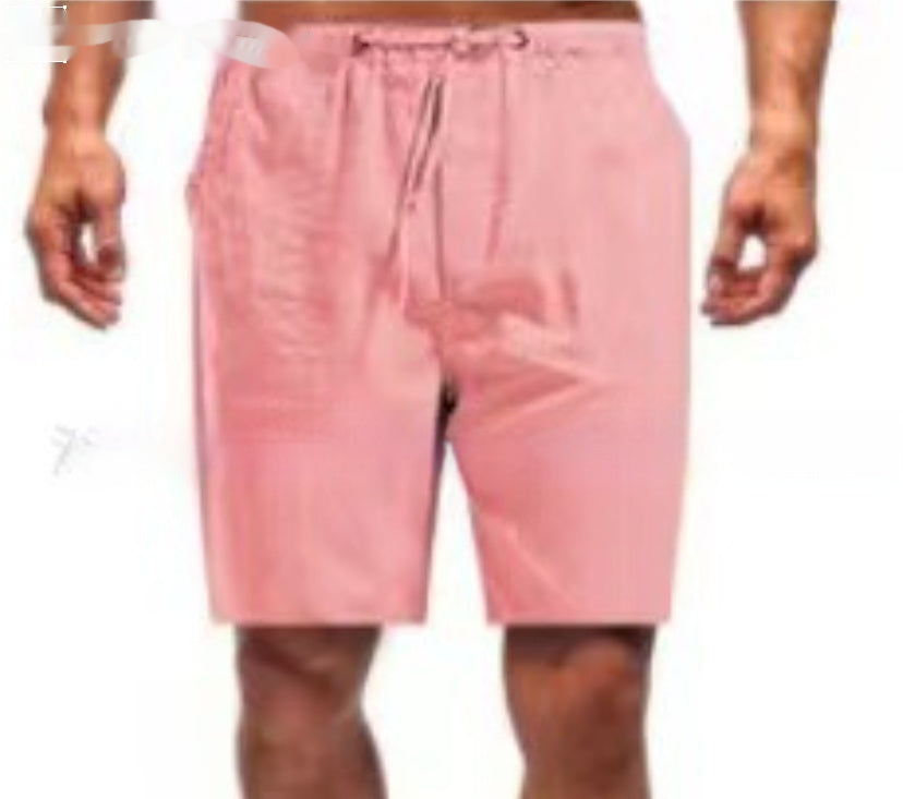 Men's linen large size bag shorts