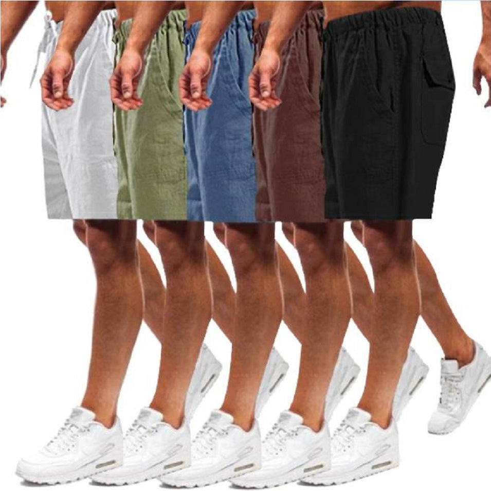 Men's linen large size bag shorts